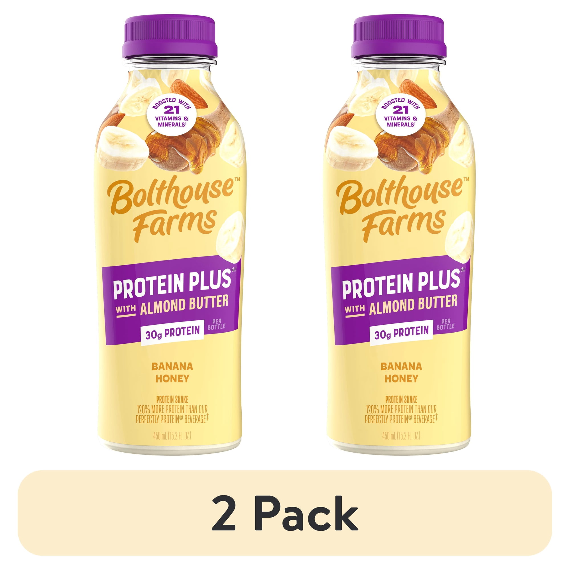 (2 pack) Bolthouse Farms Protein Plus Banana Honey Almond Butter 15.2oz