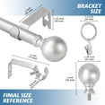 thumbnail image 3 of Urbanest Single Curtain Rod with 16 Clip Rings & Decorative Ball Finials – Classic Metal Window Drapery Rod Set, Heavy-Duty & Adjustable, 5/8" Diameter, 48" to 84", Antique Silver/Pewter, 3 of 7