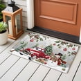 thumbnail image 4 of Entryway Rug 2'x3', Grey Christmas Small Rug for Kitchen Bathroom Door Mat Indoor Entrance, Xmas Snowman Truck Snowflake Tree Balls Non-Slip Area Rugs Floor Mats Carpet Front Door Rugs, 4 of 8