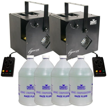 Chauvet DJ Hurricane Haze 2D Haze Machine & 4 Gallons of Hazer Fluid Bundle