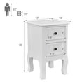 thumbnail image 2 of Costway Table de Nuit Blanche avec 2 Tiroirs de Rangement, Table d'Appoint en Bois, 2 of 9