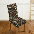 thumbnail image 2 of COEQINE Parsons Chair Slipcovers Set of 2, Stretch Removable Dining Chair Covers Machine Washable, Polyester Spandex Universal Fit Chair Protector for Dining Chairs, Mushroom Floral Black, 2 of 7