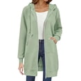 thumbnail image 3 of Lumtrix Long Hoodies for Women Zip Up Tunic Sweatshirt Cute Fall Jackets | Oversized Sweatshirt Travel Hoodie Lightweight Workout Jackets Mint Green XL, 3 of 7