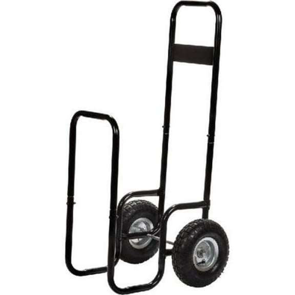 Log Cart with Rubber Wheels, Black & Rubber
