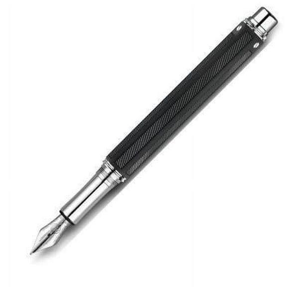 Caran d'Ache Varius Rubracer Silver Fountain Pen - Extra Fine