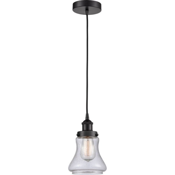 616-1PH-BK-G194 Innovations Lighting Bellmont - 1 Light Mini Pendant In Industrial Style-10 Inches Tall and 6.25 Inches Wide-Matte Black Finish-Seedy