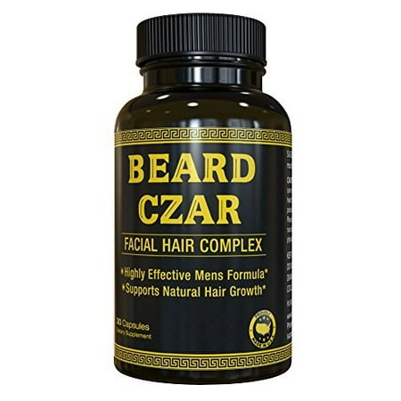 The Beard Czar - Facial Hair Complex - Highly Effective Men's Formula - Supports Natural Hair Growth - Improve Beard Quality and Nourishment - 60