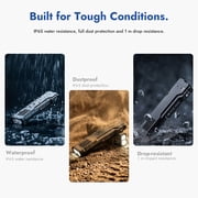 WUBEN X5 Flashlight Rechargeable, 1300LM Bright Flashlight, 6 Modes with White LED, UV Blacklight & Green Light EDC Tactical IP65 Waterproof