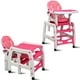 thumbnail image 1 of Costway Trona 3 en 1 Convertible Mesa y Silla para Niños 6-36 Meses con Bandeja Extraíble Cojín Respaldo de 3 Niveles Arnés 62 x 51 x 104 cm, 1 of 1
