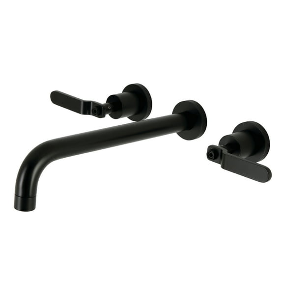 Kingston Brass KS8050KL Whitaker Two-Handle 3-Hole Wall Mount Roman Tub Faucet in Matte Black