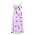 thumbnail image 5 of PNTUTB Carnival Women's Fashion Printed Casual Loose V Neck Sleeveless Strapless Comfort Split Hem Long Dress, 5 of 6