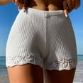 thumbnail image 2 of FAIWAD Women's Mesh Beach Shorts Summer Elastic Waist Crochet Shorts Breathable Cover Up Boho Shorts, 2 of 4