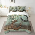 thumbnail image 3 of Manfei Hippie Western Horseshoe 7-Piece Bedding Comforter Set, Vibrant Groovy Flower King Bedding Sets, Rustic Farmhouse Reversible Bed Sheets, Luxury Bedroom Decor, 3 of 8