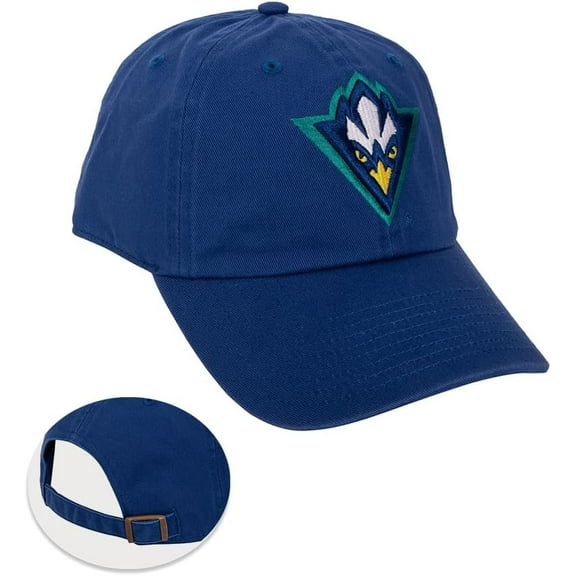 University Of North Carolina Wilmington Baseball Hat Seahawks Uncw Brimmed Embroirderd Cap Adjustable Cloth Strap Adult (Style B) Blue Unisex