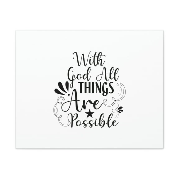 Scripture Walls Luke 1:37 With God All Things Are Possible Plain Christian Wall Art Bible Verse Print Ready to Hang Unframed