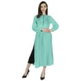 thumbnail image 5 of Moomaya Solid Hook & Eye Kurta Dress For Womens Long sleeves Indian Ethnic wearKurti, 5 of 7