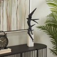 thumbnail image 2 of 7" x 20" Black Polystone Bird Sculpture, by DecMode, 2 of 7