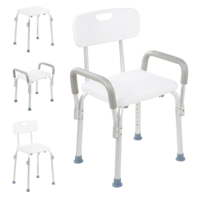 Silla de Ducha para Adulto Mayor Big Room Altura Ajustable Respaldo y Reposabrazos