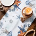 thumbnail image 3 of Jellyfish Coastal Table Runner 70 Inches, Summer Beach Coral Starfish Blue Ombre Bed Runner Dresser Scarves Tabletop for Indoor Outdoor Parties/Ceremony/Banquet, 13" x 70", 3 of 9