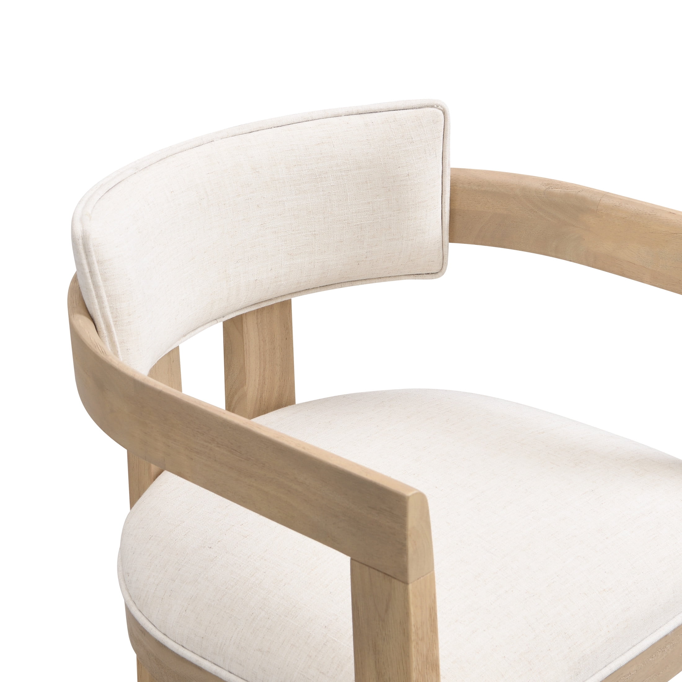 Rovelle Modern Upholstered Dining Chairs, Rubberwood, Beige + Natural Ash, Set of 2