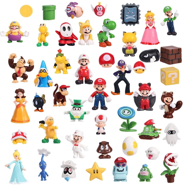 Figuras de Juguete KEVCHE 7 Piezas Mario Bros Mario Luigi Princess Yoshi Edad 3+