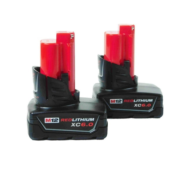 Milwaukee M12 Redlithium 12V 6Ah Battery 48112460 Two Pack Milwaukee M12 Redlithium 12V 6Ah Battery 48112460 Two Pack