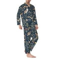 thumbnail image 2 of Fotbe Retro Forest Animals Pijama de Hombre con Estampado de Manga Larga, Conjunto de 2 Piezas, Ropa de Dormir Suave y Cómoda con Bolsillos-Medium, 2 of 7