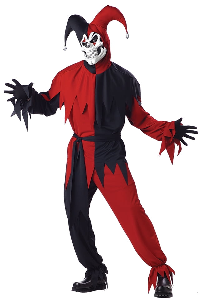 WAY TO CELEBRATE! Way to Celebrate Men Adult Halloween Black and Red Evil Jester Fantasy Costumes