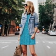 thumbnail image 4 of Fotbe Blue Glitter Vestido de Verano sin Mangas para Mujer – Vestido Midi Línea A, Estilo Camiseta Floral, Vestido Playero Casual y Fluido, 4 of 7