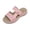 Pink, variant on Rokment Womens Comfortable Platform Wedge Slip on Sandals Fashion Breathable Leather Wide Width Chunky Mid Heel Walking Slides Beach Summer Casual Dress Slippers Black Size 6