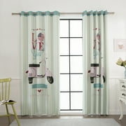 Quality Home Scooter Room Darkening Curtains for Kids - Sage - 52" x 84" (Set of 2 Panels)