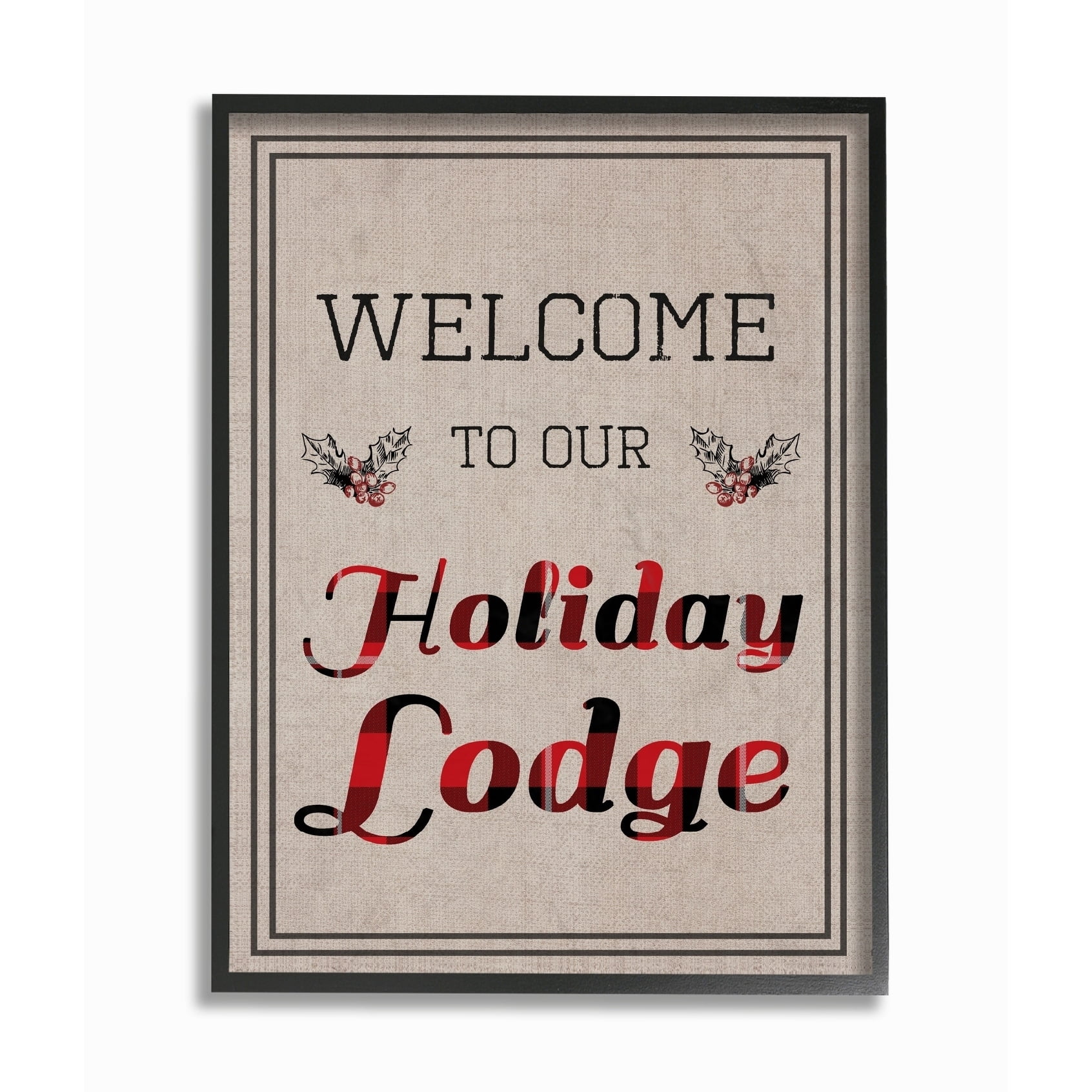 Stupell Our Holiday Lodge Framed Giclee Texture Art 11 x 14