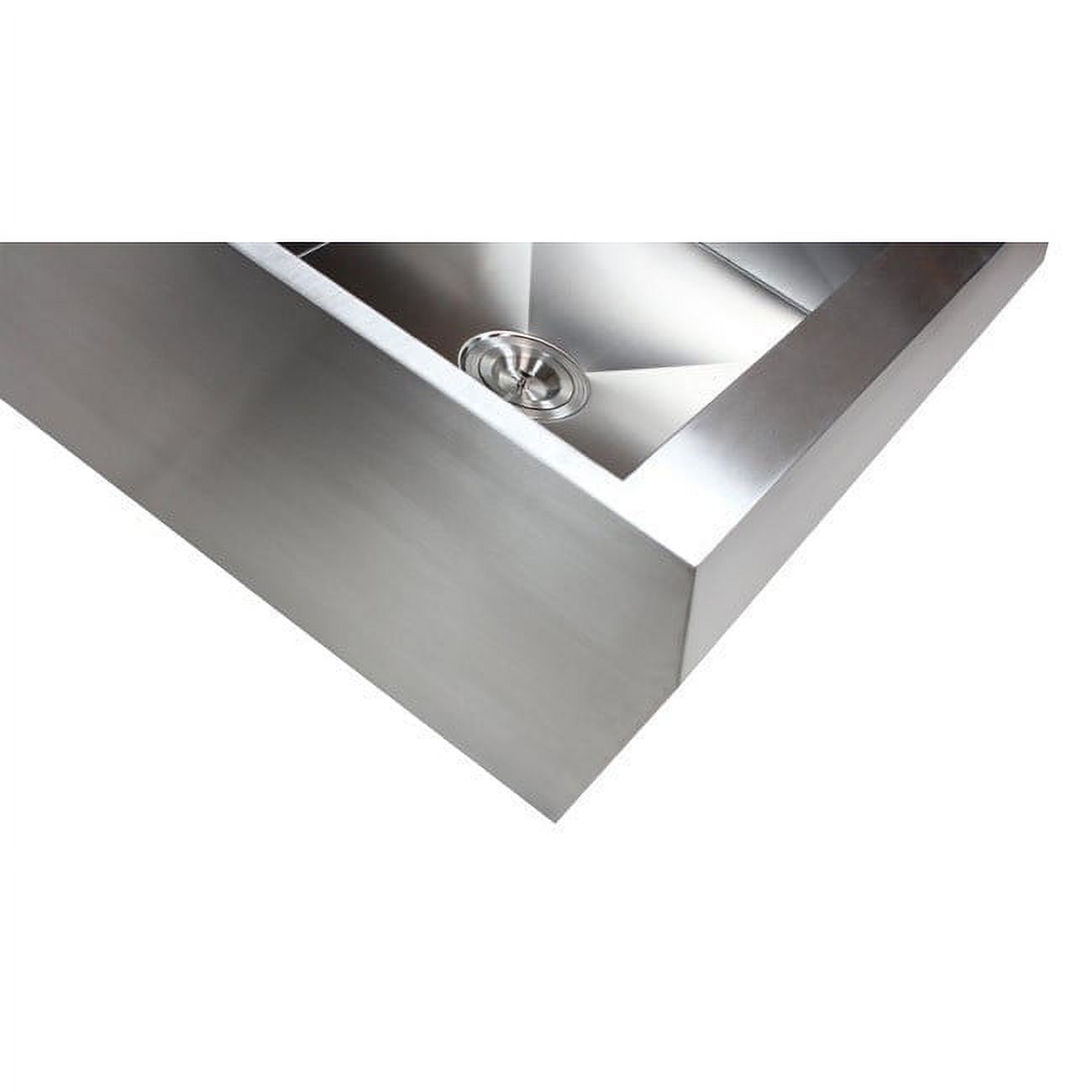 Contempo Living  33 in. Double Bowl 60 by 40 Zero Radius Well Angled Farm Apron Kitchen Sink - Stainless Steel - 16 Gauge - image 4 of 5