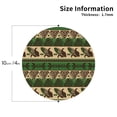 thumbnail image 2 of Honeii Dark Green Vintage Corn Pattern Print Leather Coaster Set of 4, Ideal for Safeguarding Your Furniture from Drinks Spills and Effortless Cleanup-Round Shape, 2 of 6