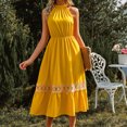 thumbnail image 1 of Vestido túnica de mujer Vestido ceñido al cuerpo de color sólido Traje de vacaciones con ribete de encaje suelto FLhrweasw Para estrenar, 1 of 7