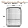 thumbnail image 3 of Geloo 10” x 9” Stainless Steel Toaster Oven Tray and Rack Set (2 Pack), 3 of 8