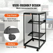 SKYSHALO 20U 4-Post Open Frame Server Rack with Network Enclosure, Adjustable from 15'' to 40''