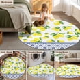 thumbnail image 5 of Round Area Rug 8 Ft, Yellow Lemons Washable Non-Slip Circle Carpet for Living Room/Bedroom, Watercolor Summer Botanical Elegant Pastoral Collection Low-Profile Large Area Rugs for Indoor, 5 of 7