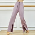 thumbnail image 5 of Maean Loose Yoga Pants for Women Cotton Elastic Waist Wide Leg Drawstring Casual Sport Running Split Pant, 5 of 7