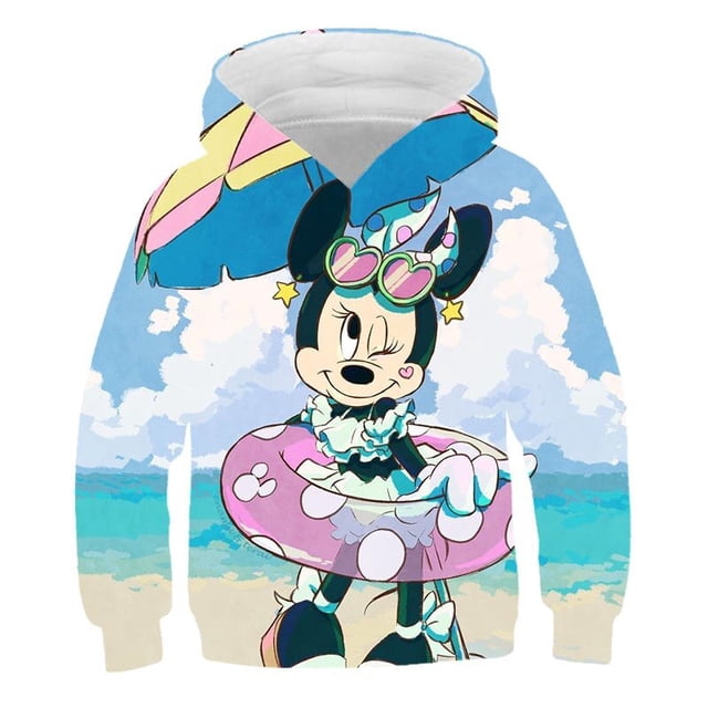 Sudaderas de Mickey y Minnie de 6 meses a 14 años para otoño y primavera, Tops con capucha de manga larga, ropa para niñas, sudaderas con capucha de Disney, disfraces 4T Gao Jinjia LED