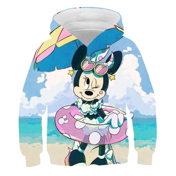 Sudaderas de Mickey Minnie de 6 meses a 14 años, camisetas con capucha de manga larga para otoño y primavera, ropa para niñas, sudaderas con capucha de Disney, disfraces 12T Gao Jinjia LED