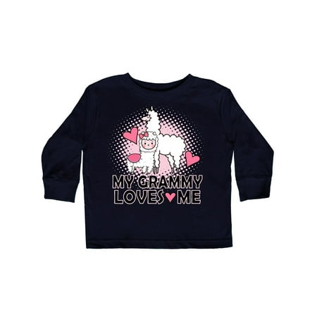 

Inktastic Grammy Loves Me Llama Gift Toddler Toddler Girl Long Sleeve T-Shirt