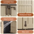 thumbnail image 4 of Nihsuao Store-It-Out Midi Horizontal Durable 36 Cu.ft Resin Outdoor Storage Shed With Heavy Duty Floor and Locking Latch, for Lawnmowe, Garden Tools, Brown & Beige, 4 of 8