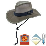Panama Jack Mesh Crown Safari Sun Hat, 3" Brim, Adjustable Chin Cord, UPF (SPF) 50  Sun Protection