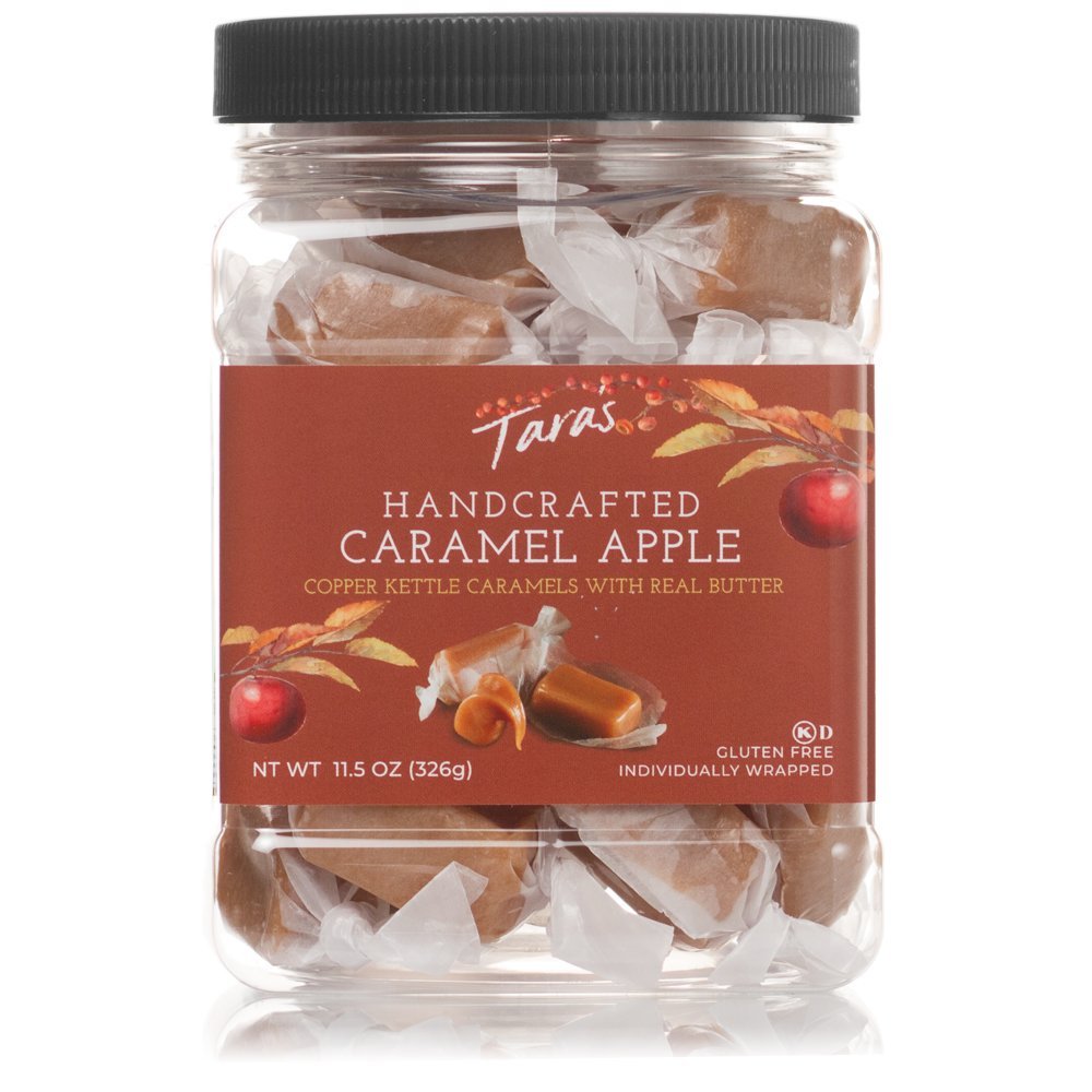 Taras All Natural Handcrafted Gourmet Caramel Apple Flavored Caramels