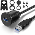 thumbnail image 1 of Adaptador de base Usb de montaje empotrado a prueba de agua, puerto Usb 3,0, Cable de extensión macho a hembra para coche y motocicleta, 1 of 2