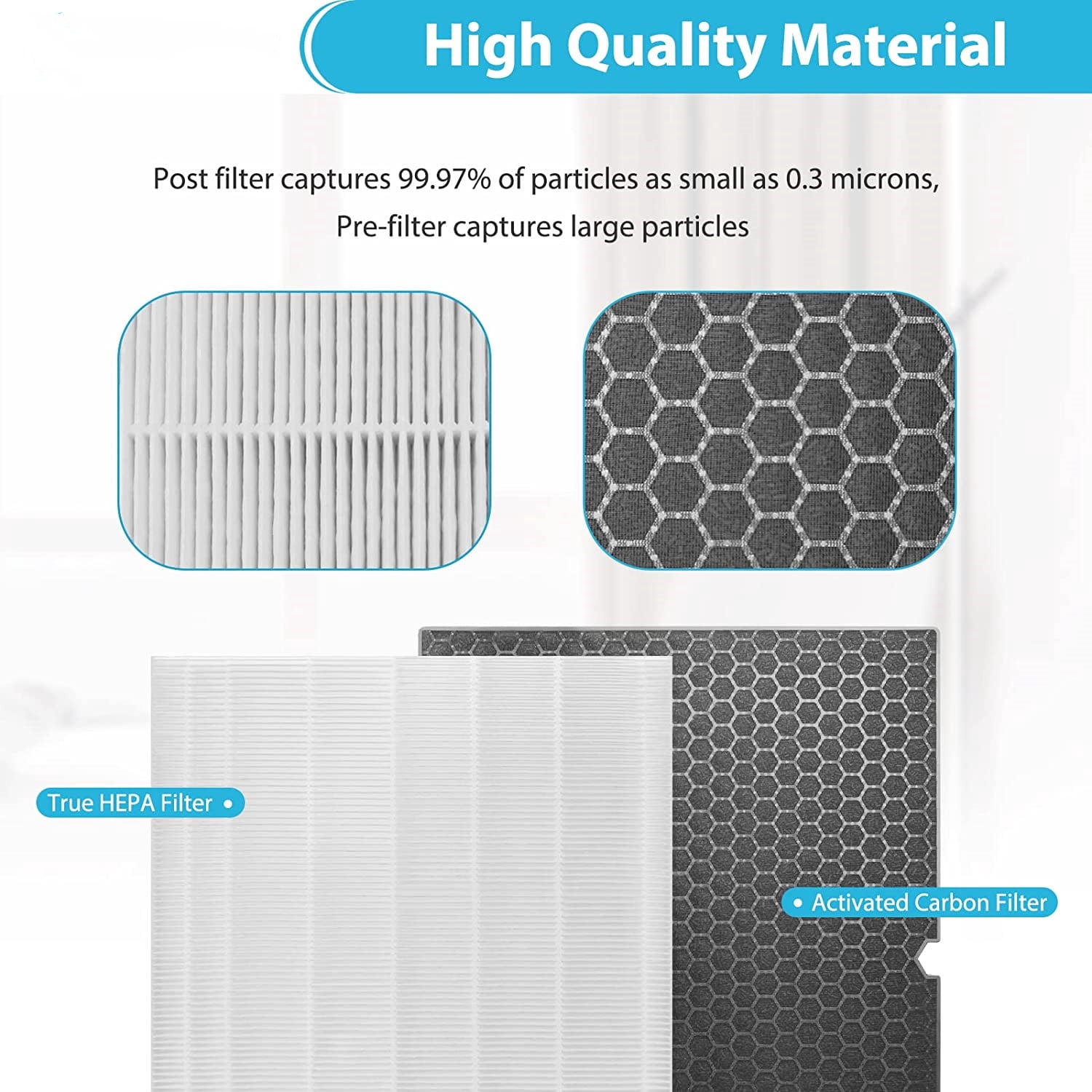 HEPA Replacement Filter H 116130 for Winix 5500-2 Air Purifier and Models AM80 - HEPA Filter and Activated Carbon Filter