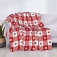 thumbnail image 3 of Disketp Red Plaid Daisy Flannel Blankets - Thick and Warm Blanket for Winter, Soft Fuzzy Plush King Blanket for All Seasons60"x50", 3 of 6