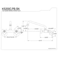 thumbnail image 3 of Kingston Brass Ks200Sn Robinet de Cuisine Réglable Central - Finition Nickel Satiné, 3 of 3