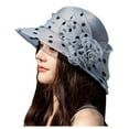 thumbnail image 2 of Beach Accessories , Summer Accessories , Large Sun Hats for Women Elegant Sheer Polka Dot Flower Bucket Sun Hat For Women Spring Summer Outdoor Breathable Wide Brim Sun Cap, 2 of 5